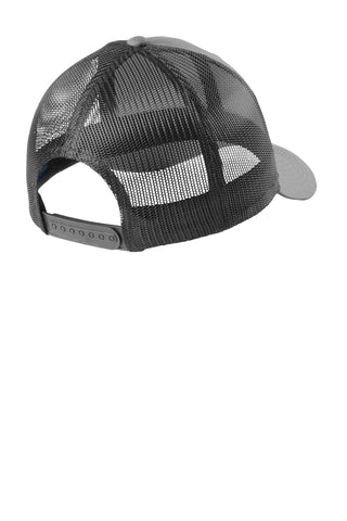 Port Authority Low-Profile Snapback Trucker Cap (Heather Grey/ Grey Steel)