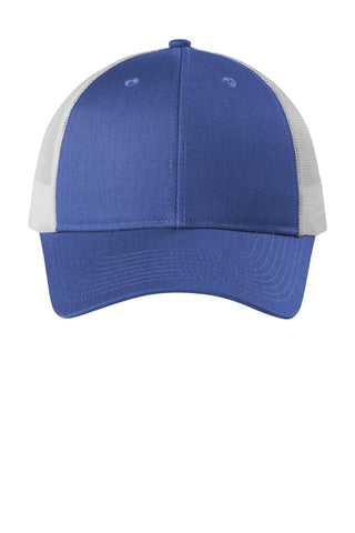 Port Authority Low-Profile Snapback Trucker Cap (True Blue Heather/ Silver Mist)