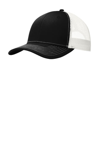 Port Authority Snapback Trucker Cap (Black/ White)