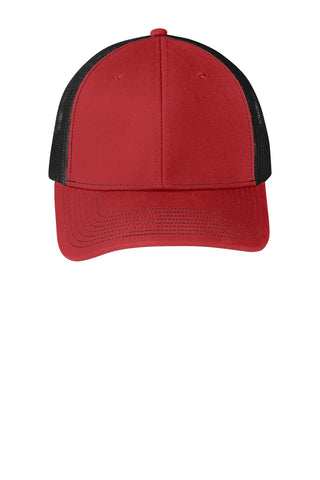 Port Authority Snapback Trucker Cap (Flame Red/ Black)