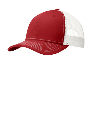 Port Authority Snapback Trucker Cap (Flame Red/ White)