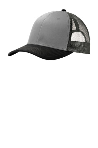 Port Authority Snapback Trucker Cap (Gusty Grey/ Black/ Grey Steel)