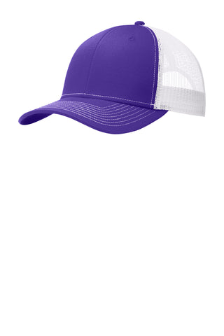 Port Authority Snapback Trucker Cap (Purple/ White)