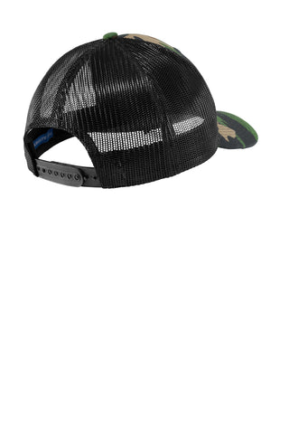 Port Authority Snapback Trucker Cap (Woodland Camo/ Black)