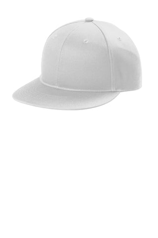 Port Authority Snapback Flat Bill Cap (White)