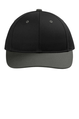 Port Authority Snapback Cap (Black/ Grey Steel)
