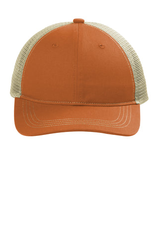 Port Authority Unstructured Snapback Trucker Cap (Texas Orange/ Tan)