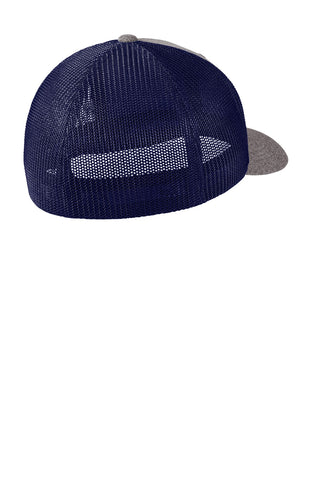 Port Authority Flexfit Melange Mesh Back Trucker Cap (True Navy/ Grey Heather)