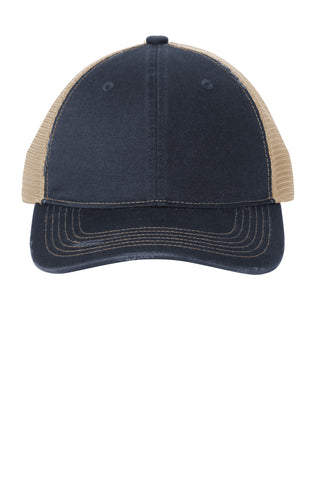 Port Authority Distressed Mesh Back Cap (River Blue Navy/ Khaki)