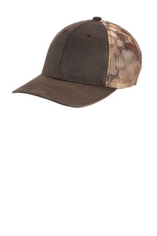 Port Authority Pigment Print Camouflage Mesh Back Cap (Kryptek Highlander/ Brown)