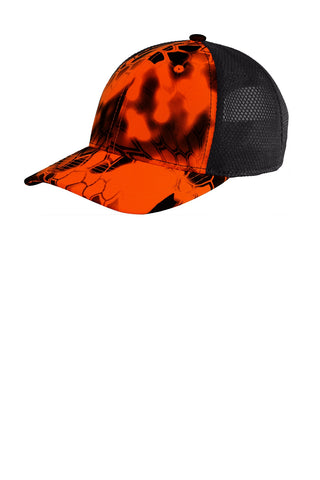 Port Authority Performance Camouflage Mesh Back Snapback Cap (Kryptek Inferno/ Black)