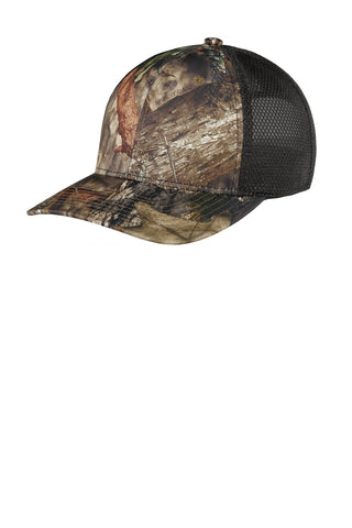 Port Authority Performance Camouflage Mesh Back Snapback Cap (Mossy Oak Break-Up Country/ Black)