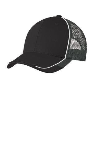 Port Authority Colorblock Mesh Back Cap (Black/ White/ Magnet)