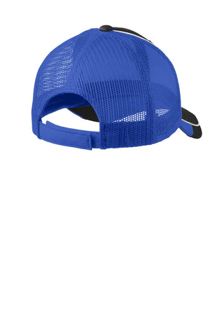 Port Authority Colorblock Mesh Back Cap (Black/ White/ True Royal)