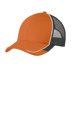 Port Authority Colorblock Mesh Back Cap (Flare Orange/ White/ Magnet)