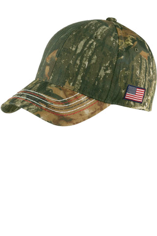 Port Authority Americana Contrast Stitch Camouflage Cap (Mossy Oak New Break-Up)