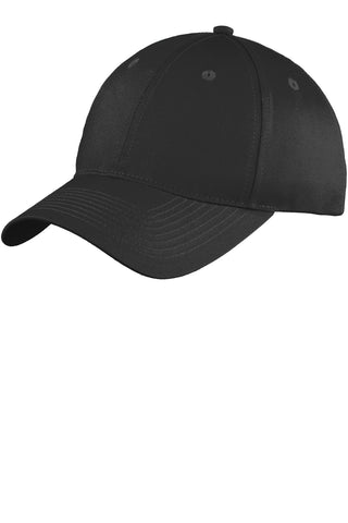 Port & Company Six-Panel Unstructured Twill Cap (Black)