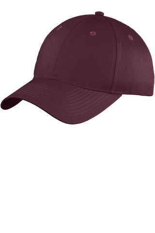 Port & Company Six-Panel Unstructured Twill Cap (Maroon)