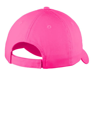 Port & Company Six-Panel Unstructured Twill Cap (Neon Pink)