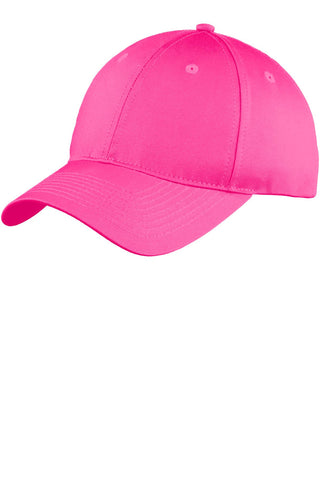 Port & Company Six-Panel Unstructured Twill Cap (Neon Pink)