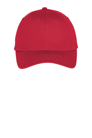 Port & Company Six-Panel Unstructured Twill Cap (True Red)