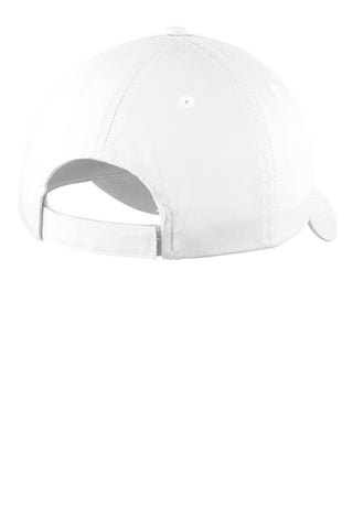 Port & Company Six-Panel Unstructured Twill Cap (White)