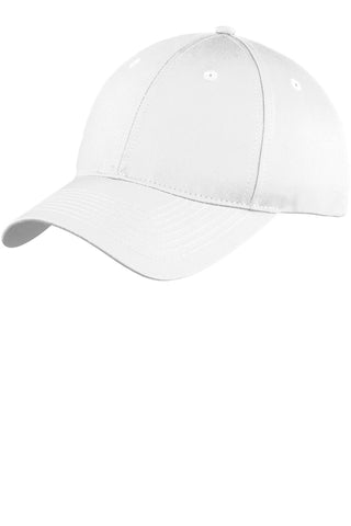 Port & Company Six-Panel Unstructured Twill Cap (White)