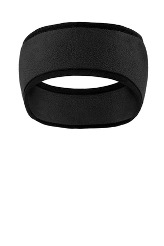 Port Authority Two-Color Fleece Headband (Black/ Black)