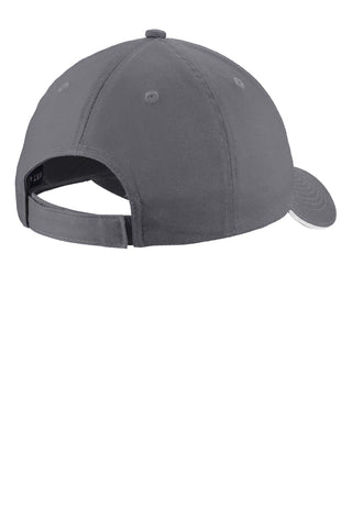 Port & Company Unstructured Sandwich Bill Cap (Charcoal/ White)