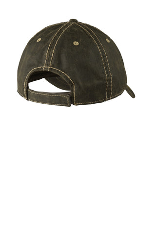 Port Authority Pigment Print Distressed Cap (Black)