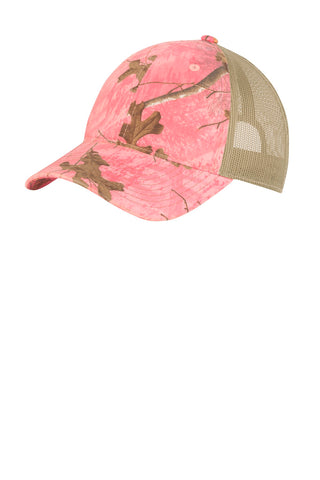 Port Authority Unstructured Camouflage Mesh Back Cap (Realtree Xtra Pink/ Tan)