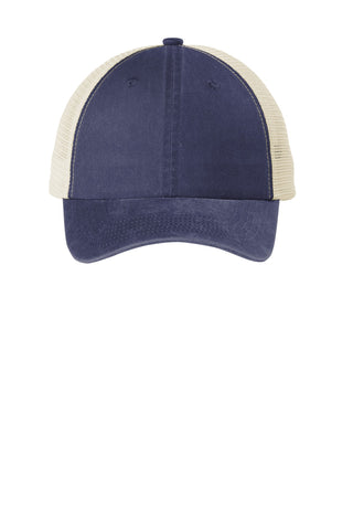 Port Authority Beach Wash Mesh Back Cap (Denim Blue/ Stone)