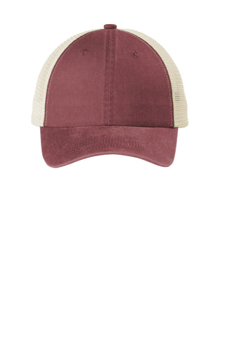 Port Authority Beach Wash Mesh Back Cap (Red Rock/ Stone)