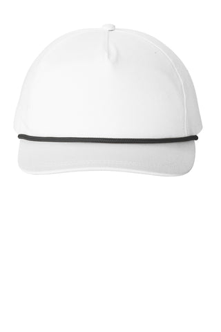 Port Authority Snapback Five-Panel Rope Cap (White/ Black)