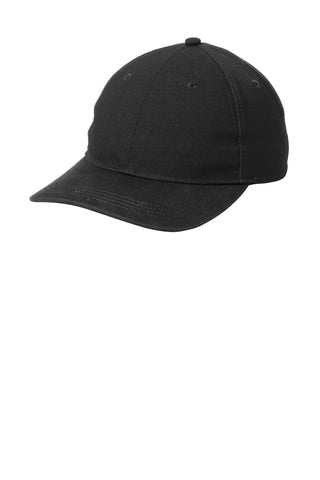Port Authority Leather Strap Cap (Black)