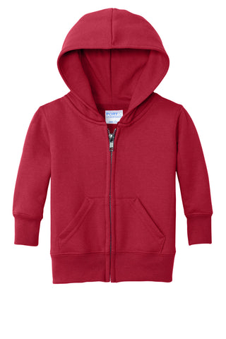 Port & Company Infant Core Fleece Full-Zip Hooded Sweatshirt (Red)