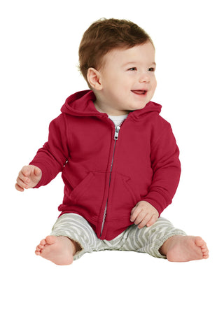 Port & Company Infant Core Fleece Full-Zip Hooded Sweatshirt (Red)