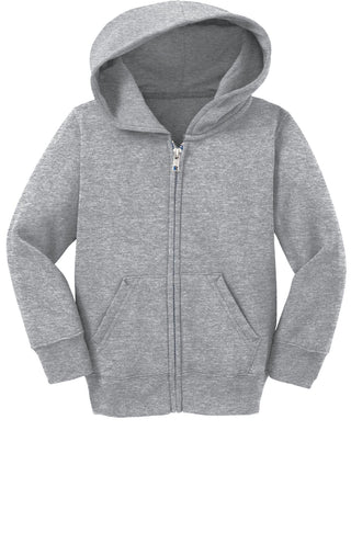 Port & Company Toddler Core Fleece Full-Zip Hooded Sweatshirt (Athletic Heather)