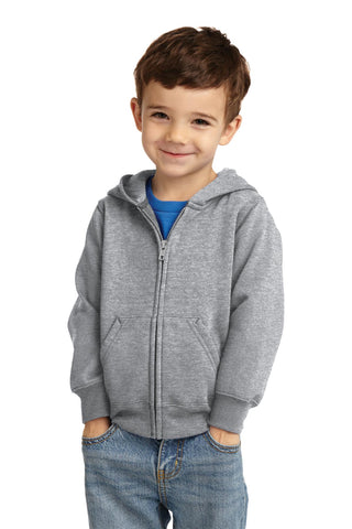 Port & Company Toddler Core Fleece Full-Zip Hooded Sweatshirt (Athletic Heather)