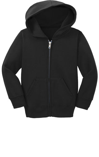 Port & Company Toddler Core Fleece Full-Zip Hooded Sweatshirt (Jet Black)