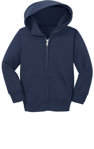 Port & Company Toddler Core Fleece Full-Zip Hooded Sweatshirt (Navy)