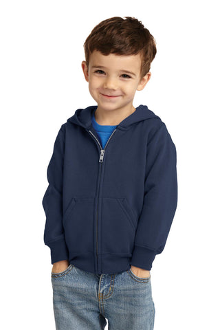 Port & Company Toddler Core Fleece Full-Zip Hooded Sweatshirt (Navy)