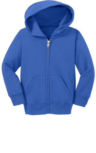 Port & Company Toddler Core Fleece Full-Zip Hooded Sweatshirt (Royal)