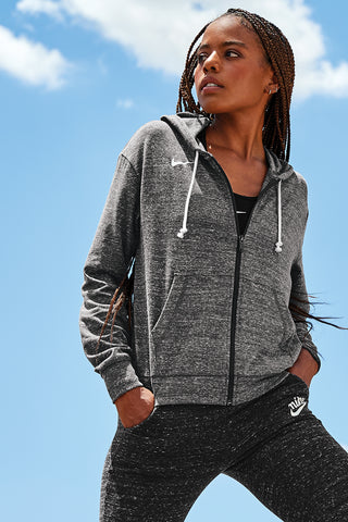 Nike Ladies Gym Vintage Full-Zip Hoodie (Team Anthracite)