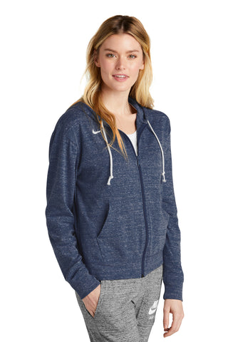 Nike Ladies Gym Vintage Full-Zip Hoodie (Team Navy)