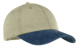 Port & Company -Two-Tone Pigment-Dyed Cap (Khaki/ Navy)