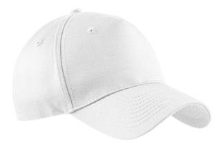 Port & Company Five-Panel Twill Cap (White)