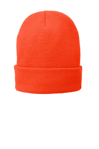 Port & Company Fleece-Lined Knit Cap (Athletic Orange)