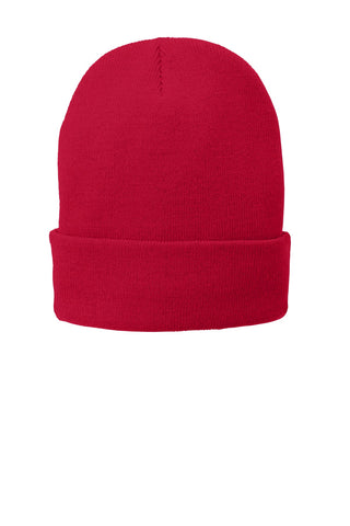 Port & Company Fleece-Lined Knit Cap (Athletic Red)