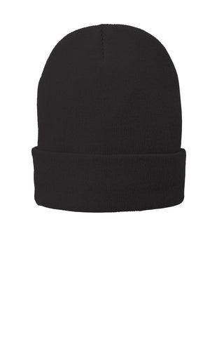 Port & Company Fleece-Lined Knit Cap (Black)